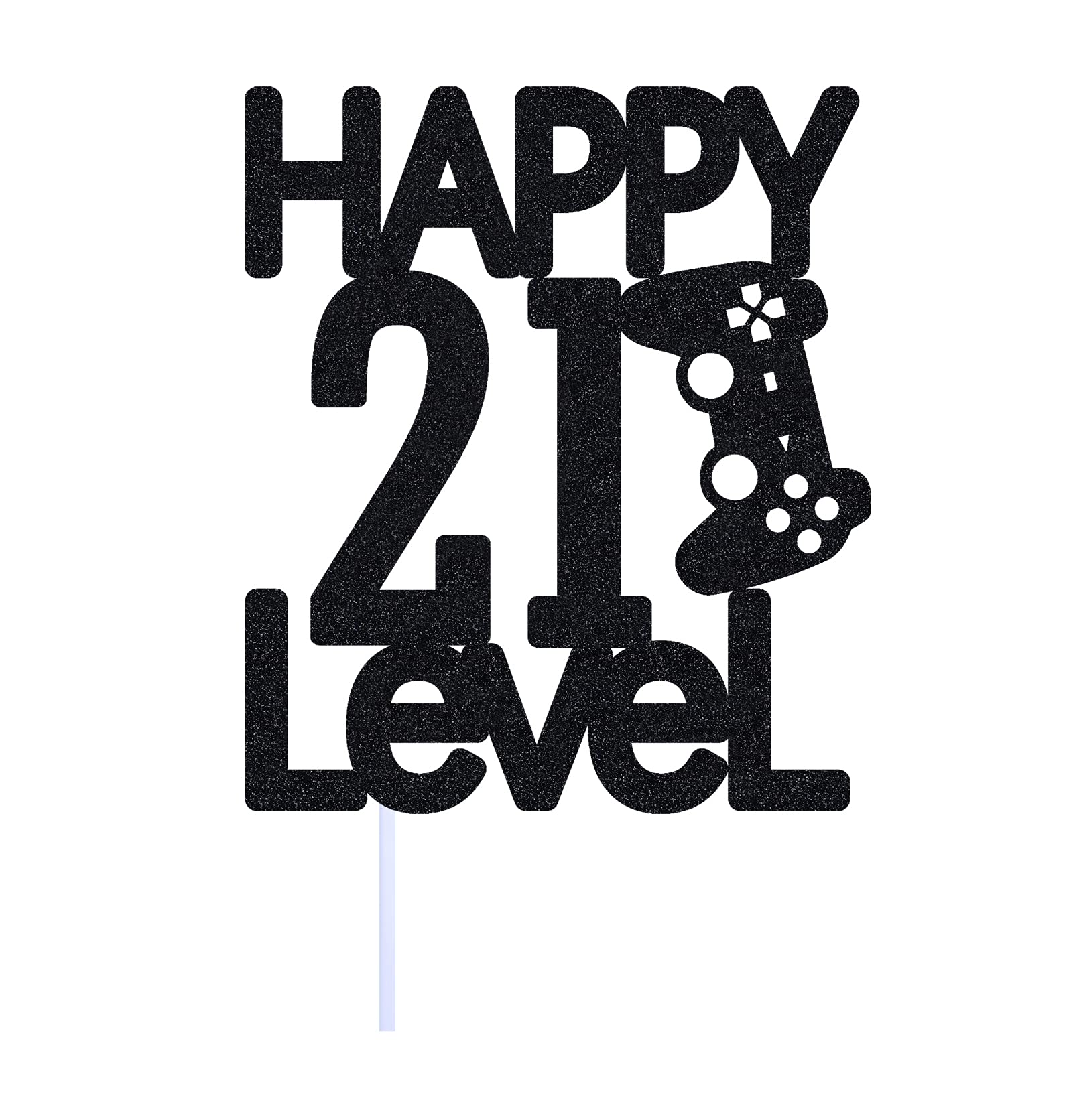 Funny 21st Birthday Cake Topper – 'This Guy Is Officially 21' Black Glitter Decoration For 21st Party - View #4