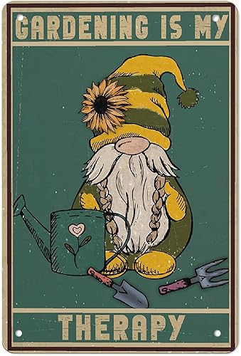 Miniatura 12 de AMOGHASIDDHI Letrero de metal de jardinería con texto en inglés "I Am Plantaholic Just Kidding", póster de metal vintage de aluminio, 8 x 12 Soy