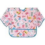 Bumkins Sleeved Bib for Girl or Boy Baby and Toddler for 6-24 Mos, Essential Must Have for Eating, Feeding, Baby Led Weaning Supplies, Long Sleeve Mess Saving Food Catcher, Soft Fabric, Cowgirl Boots