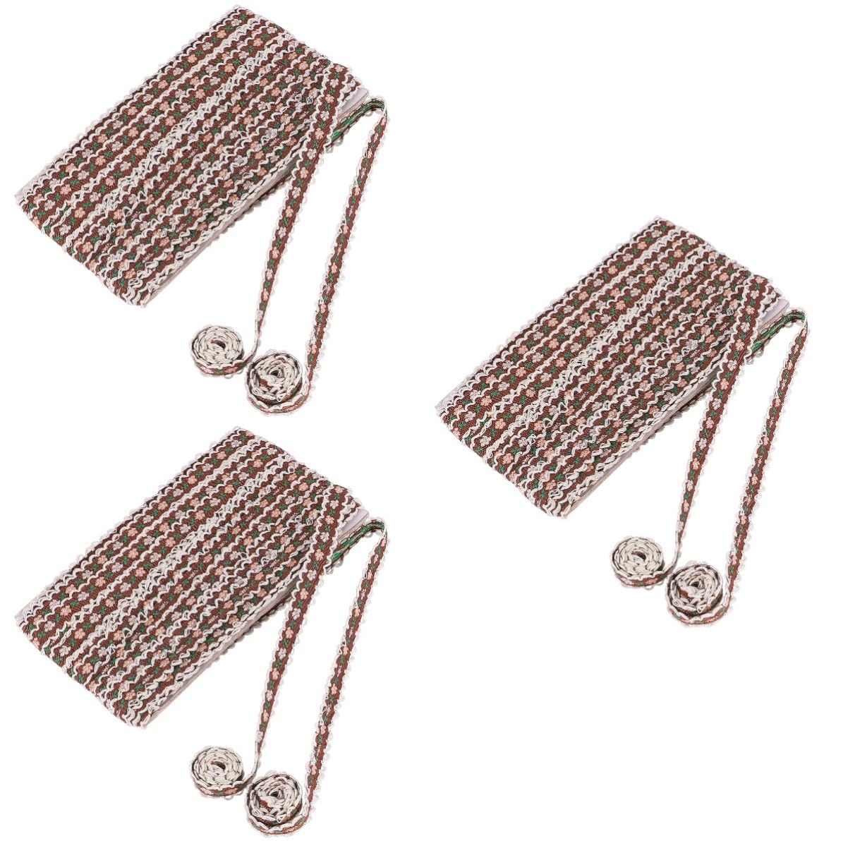 Operitacx 3piezas Accesorios De Ropa Encaje y Diseño Floral Cinta De Encaje Estrecha Para Trajes Antiguos Yards
