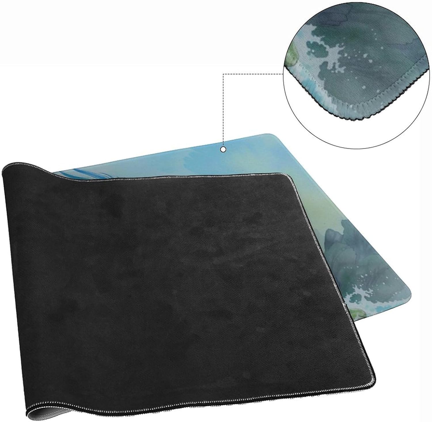 Fantasy Dragon Gaming Mouse Pad Large Ocean Great Waves Dragon Mousepad Watercolor Style Dragon Desk Mat Extended Keyboard Computer Pad Office Desk Organizers 35.4 x 15.7 Inch