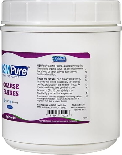 Miniatura 4 de KALA HEALTH MSMPure Coarse Flakes 2.2 lb y paquete de crema muscular y articular de 2 onzas
