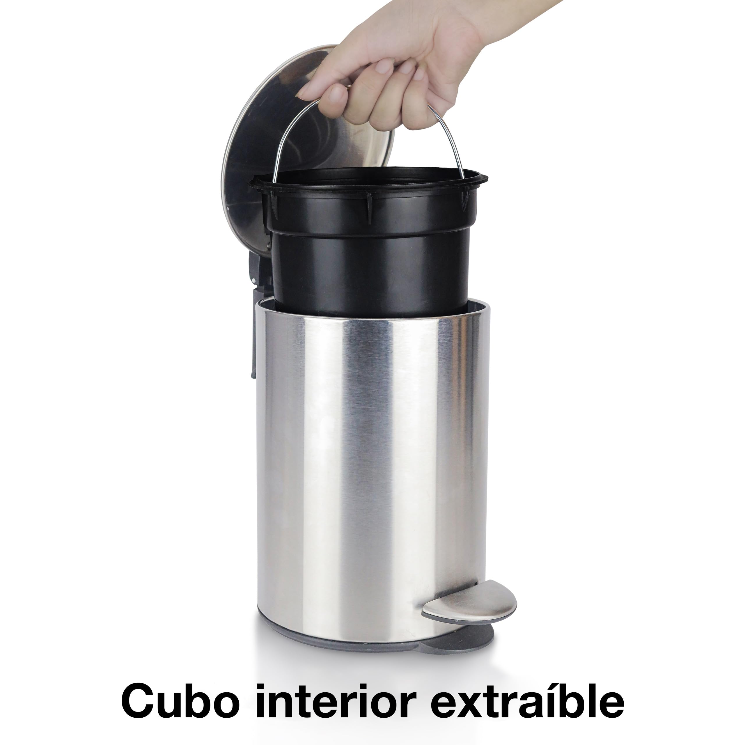 Papelera baño 5l - Acero inoxidable cubo basura baño & cierre suave I Cubo de basura baño balde lixo wc papelera con tapa I Papelera de baño basurero basuras para papeleras caixote lixo wc