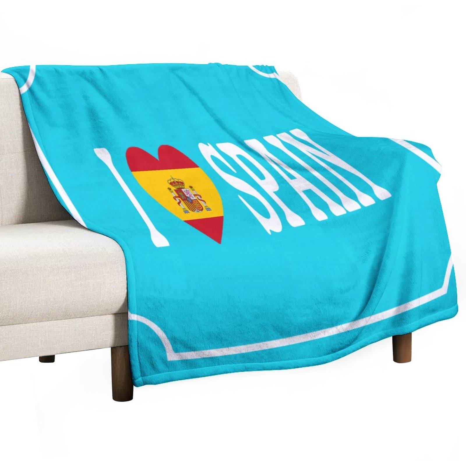 Couverture polaire I Love Espagne : plaid chaud et léger 127x152 cm pour affronter l'hiver