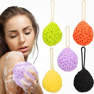 LALADEFIEE 5 Piezas Unidades Esponjas Baño Exfoliantes Coloridas Esponja Malla Ducha Suave para Limpieza Corporal y Exfoliación Alta Absorción Durabilidad Resistente para
