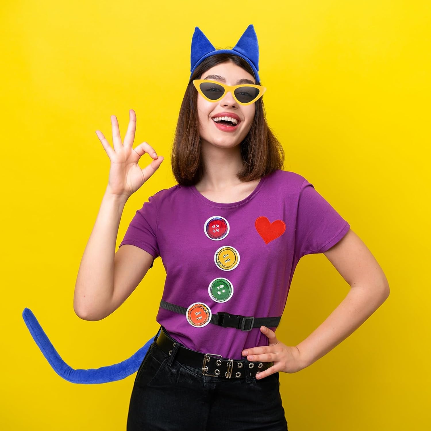 Vividsun Cat Ears Headband and Tail Set Cat Costume for Halloween Cosplay Book Day Dress Up Party - Image 5