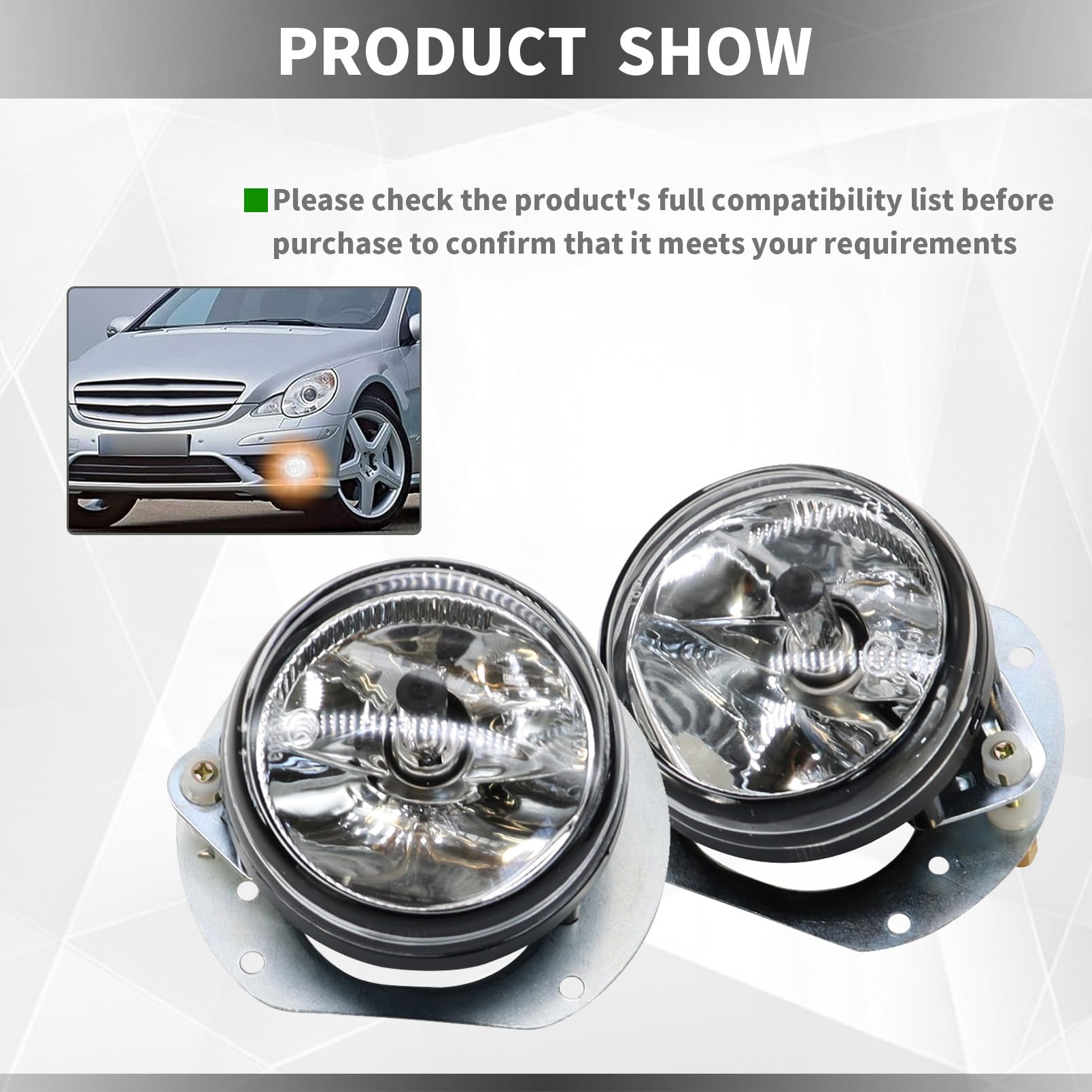 2Pcs Fog Lights Fog Lamp Assembly Compatible with W204 C250 C300 C350 ...