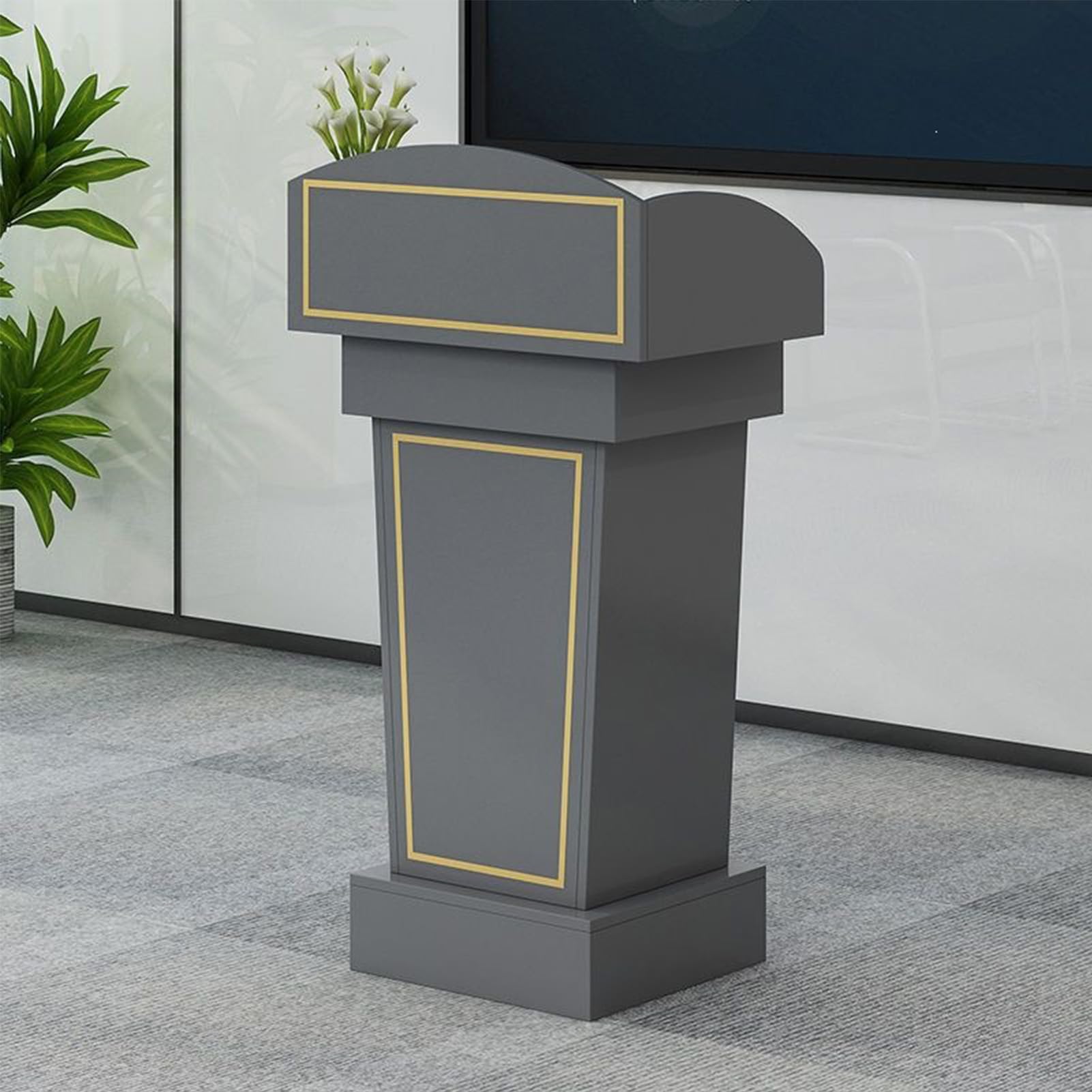 Bureau de pupitre, Réception, Podium de Parole,Gris,+Copper