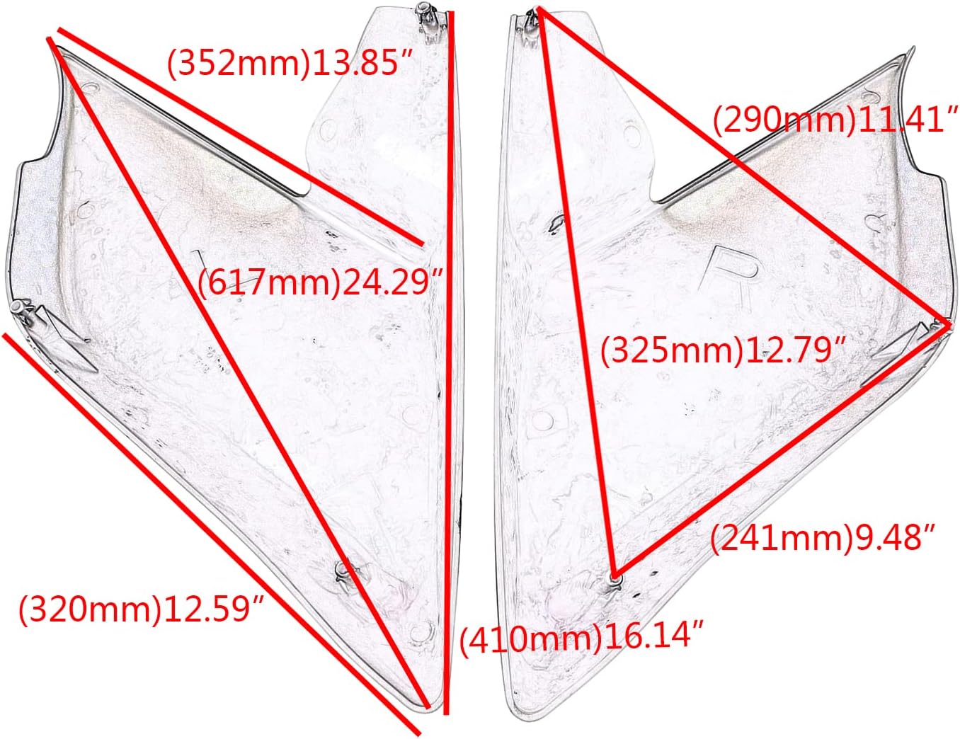 Gloss/Vivid Black Stretched Extended Side Cover Panels Compatible for 2009-2013 Harley Touring Baggers Models Street Glide Road Glide Electra Glide Ultra Classic