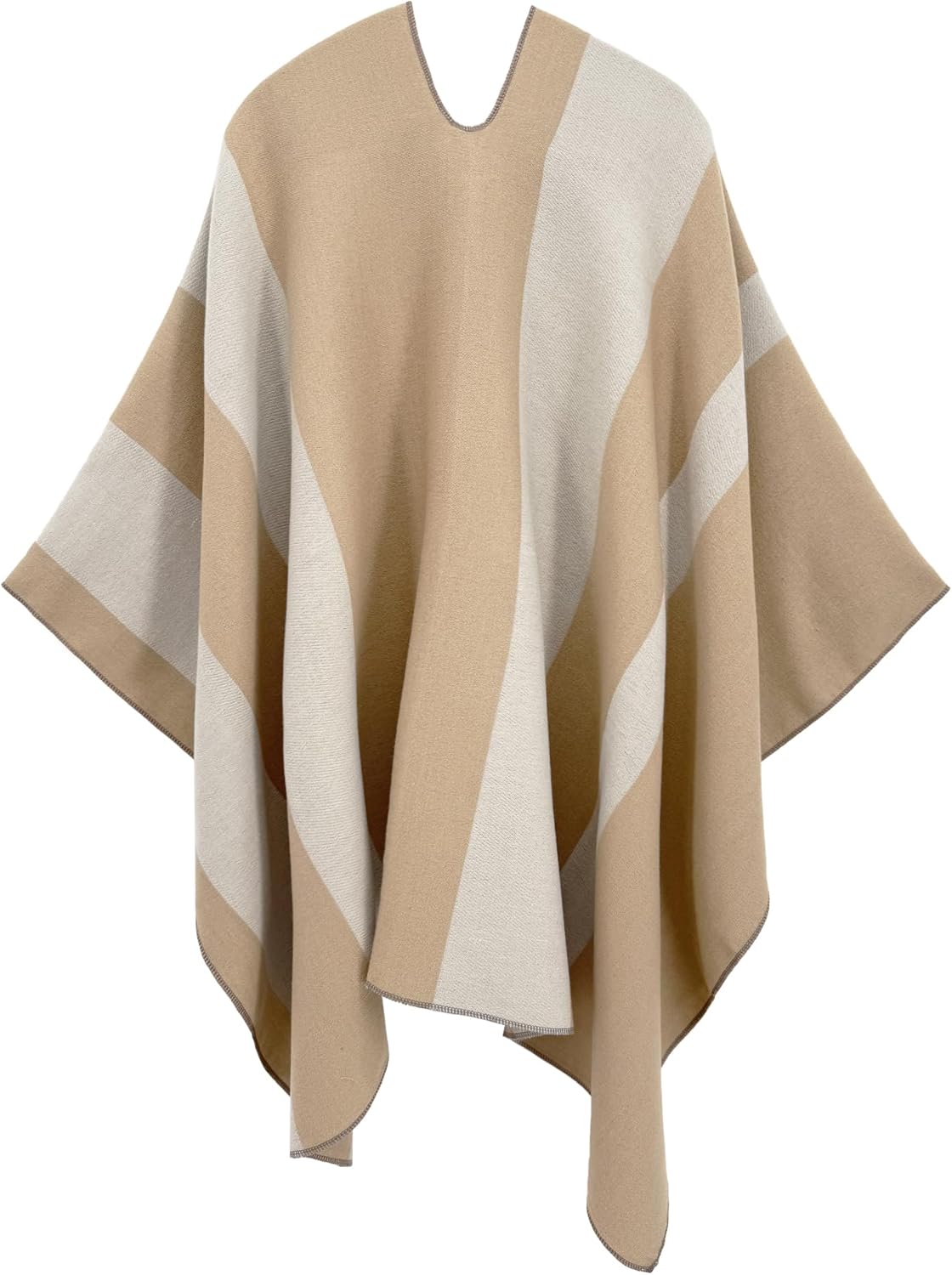 Women's Elegant Shawl Wraps, Soft Open Front Poncho Cape, Reversible Casual Cardigan Shawls for Gift Travel - Image 3