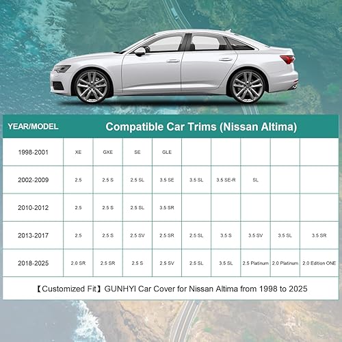 Miniatura 38 de Funda para automóvil Nissan Rogue impermeable para todo tipo de clima, cubierta exterior completa ligera para automóviles, exteriores, sol, UV, 08