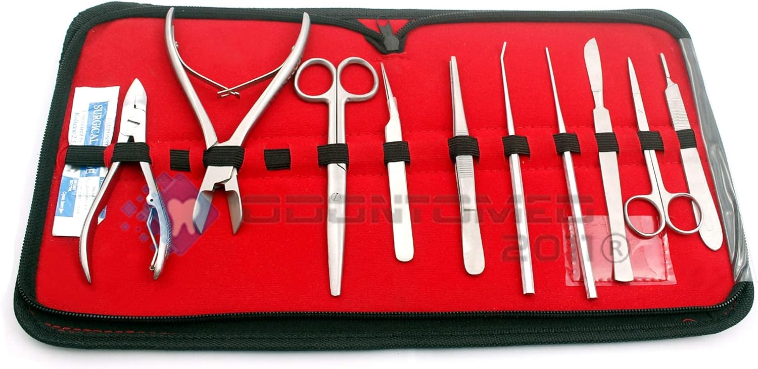 OdontoMed2011 Fragging Kit of 10 Pieces Cutters for Hard and Soft Coral Stainless Steel Convenient Zipper Case Good for Fresh and Salted Water ODM-CRL-0011