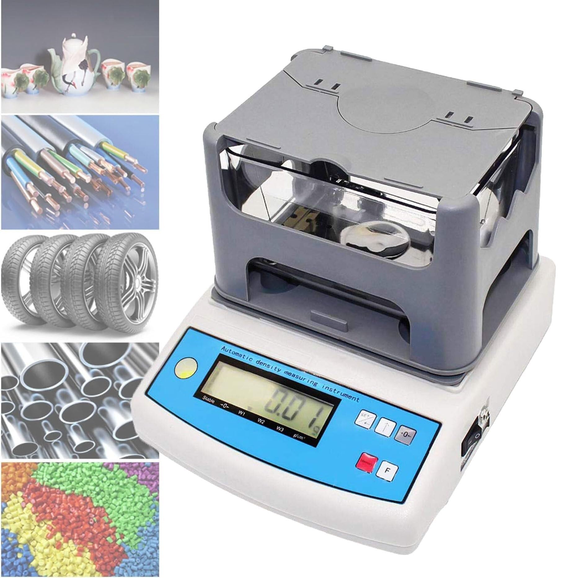 Misuratore elettronico di densità solida Densitometro di particelle | Display LCD | Analisi 0,001 g/cm3 | Bilancia del misuratore di gravità Densimetro per apparecchiature di laboratorio industrial