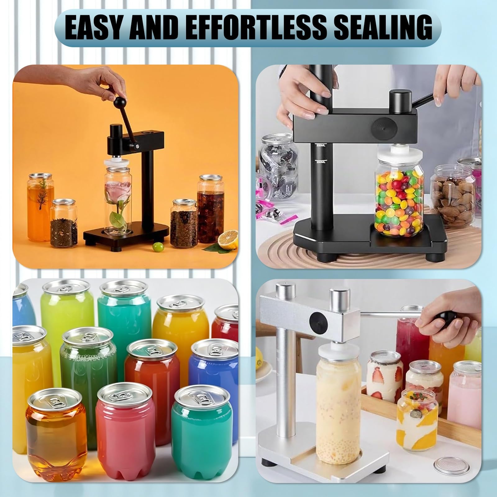 Máquina selladora manual de latas, para tarros de 55 mm de diámetro