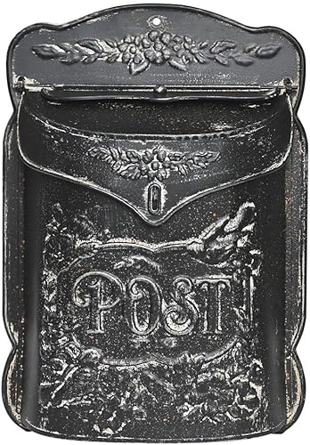 Miniatura 12 de Buzón de montaje en pared para exteriores, buzón vintage para puerta de metal, buzón de puerta de metal, estilo antiguo, dije nostálgico para Patrón