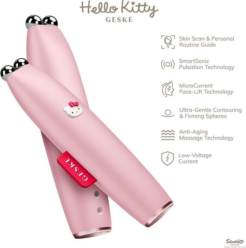 GESKE Hello Kitty 6in1 Microcurrent Arclifting Toll - Ránctalanító Arckezelő Eszköz