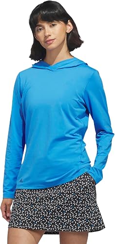 adidas Women's PERFORMANCE GOLF HOODIE, lucid ray blue, Medium
