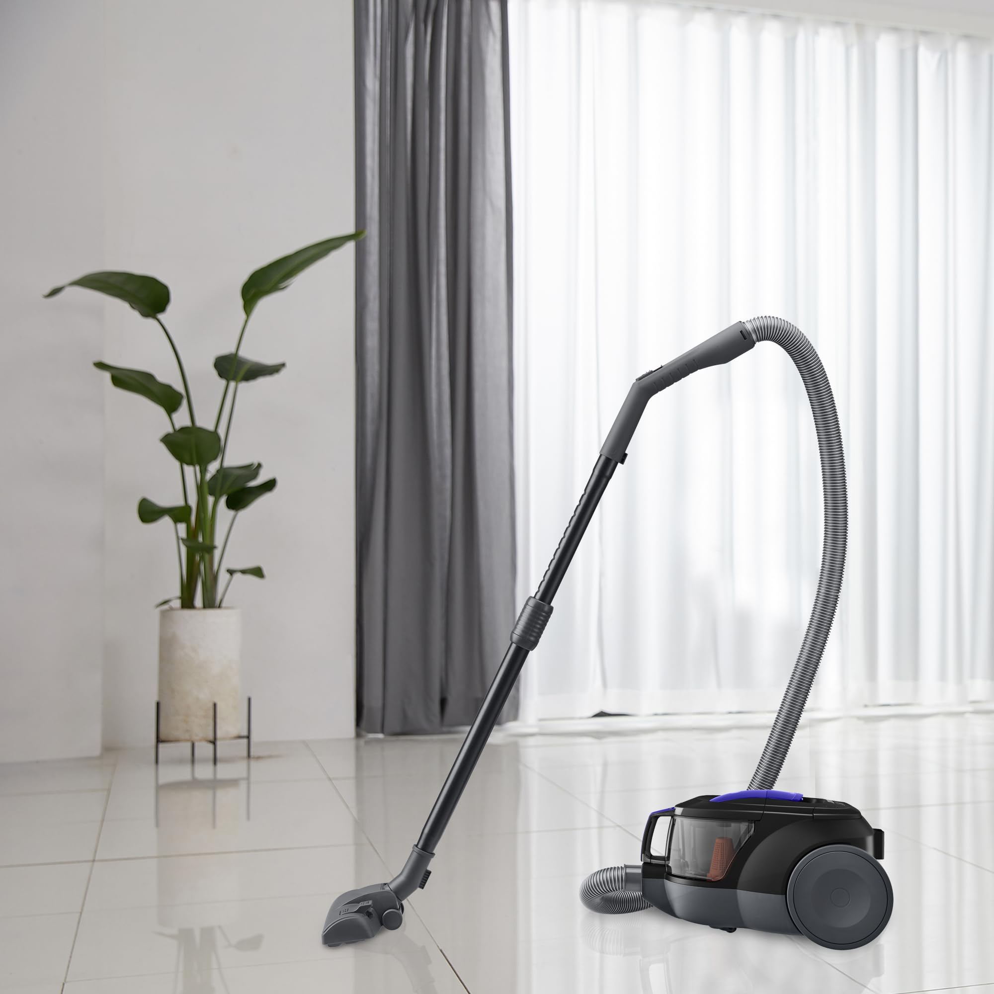 LG VC5506NHTB - Aspirador sin Bolsa 650W, Sistema Ciclónico Elipse, Aspiradora Tubo Telescópico, Regulación Potencia, Depósito 1,1L, Especial alfombras y Suelos Duros, Azul