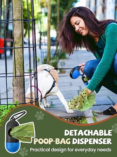 Miniatura 7 de Correa retráctil para perro con luz LED, correa de perro resistente de 16 pies retráctil para perros medianos y grandes de hasta 110 libras, 360 sin