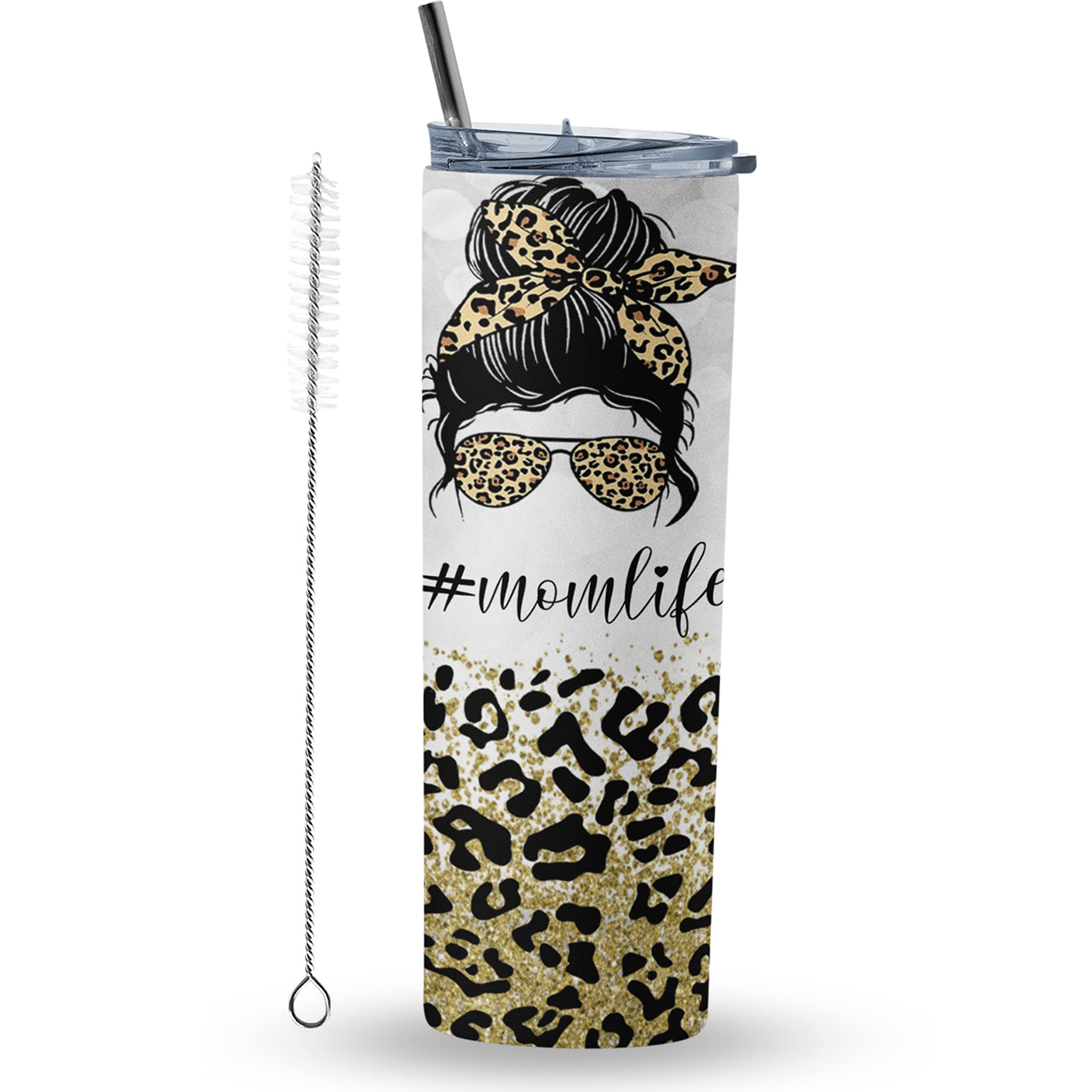 LIERIE8888 Mom Life Tumbler With Straw 20oz, Mama Tumbler, Best Mom Ever Mug, Momma Gifts, Mommy Birthday Present, Mama Cup, Mothers Day Gifts, Best Mother Present, Mom Cups