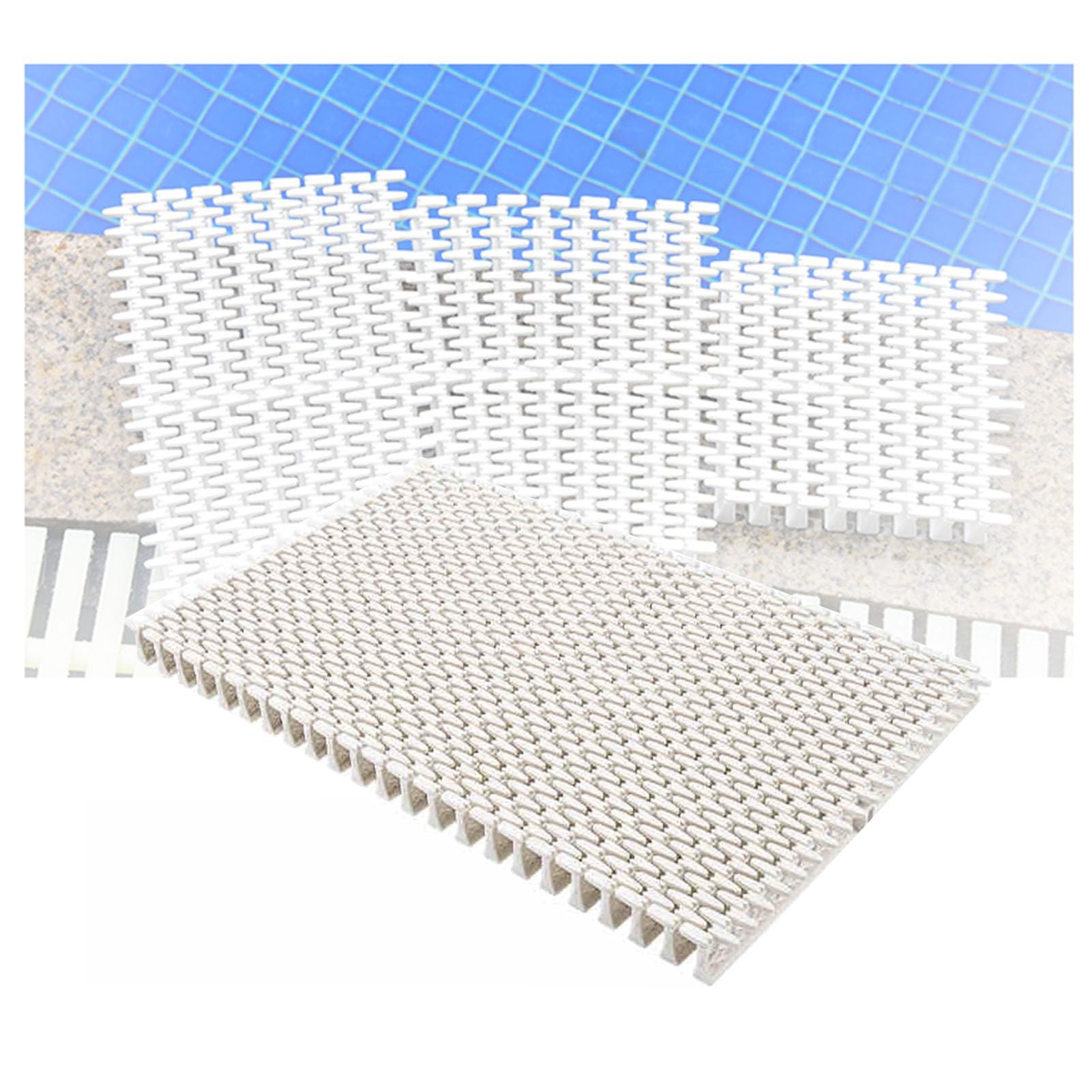 UZAMIRLEX Drainage Overflow Grate, Swimming Pool Overflow Drain Grate Plastic 18-30x100cm Chain Buckle For Outdoor(18x100CM/10pieces)