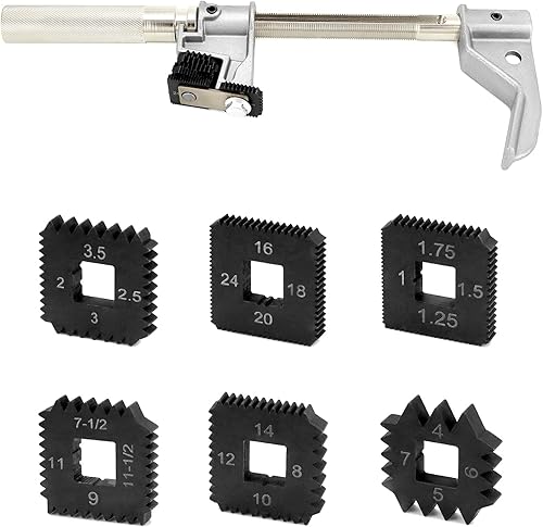 Miniatura 2 de QWORK 7402 - Cazador universal de roscas exterior, herramienta de reparación de roscas de alta resistencia para 1-14" a 5" O.D, 1 juego