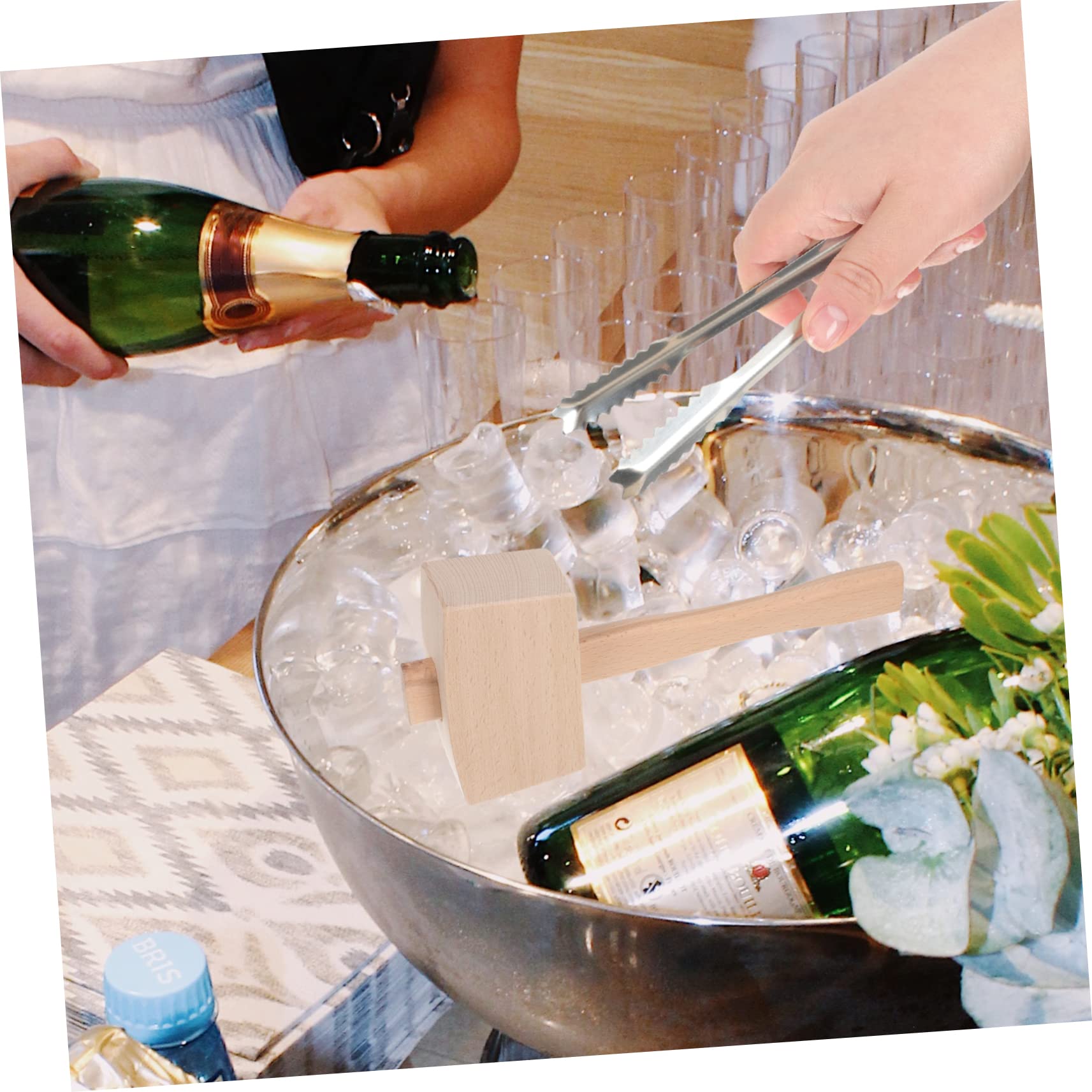 Mazo Plegable para Picar Hielo Juego de Bolsa de Hielo de Tela Resistente y Herramienta Duradera para Bar y Cocina en Restaurantes y Hogares
