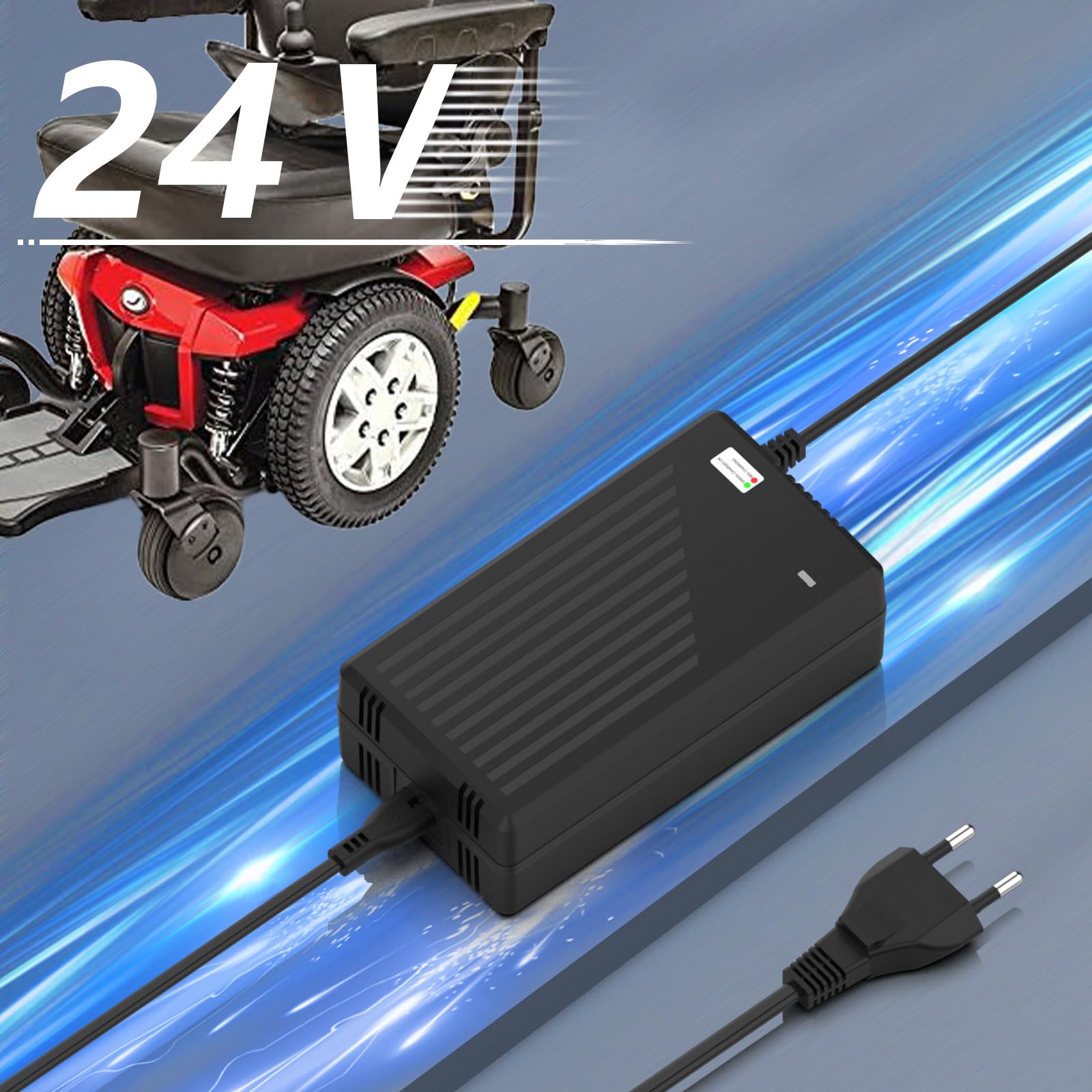 Caricatore Per Scooter Elettrico 24V 5A - Alimentatore Per Bici Elettriche Con Protezioni Integrate