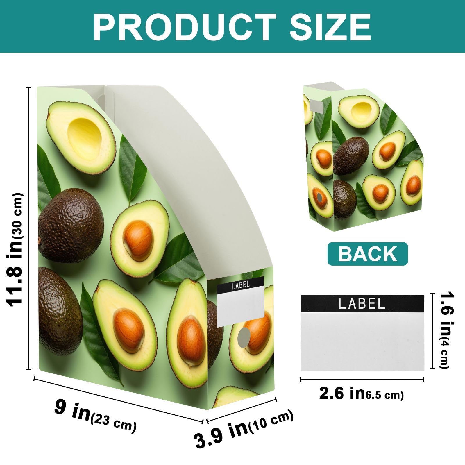 Faltbarer Zeitschriftensammler, Cartoon-Avocado-Grün