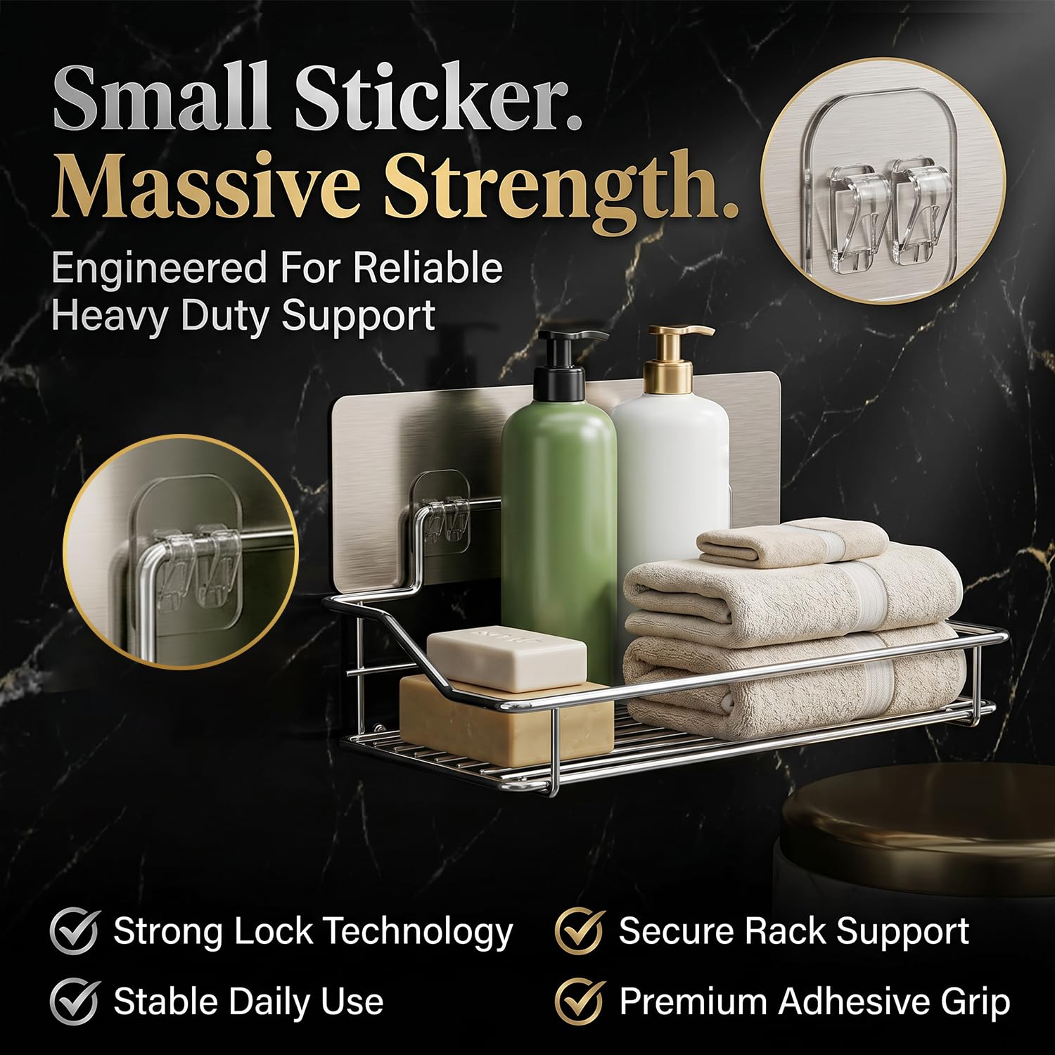 Self Adhesive Hanging Racks - Organize Your Home -4