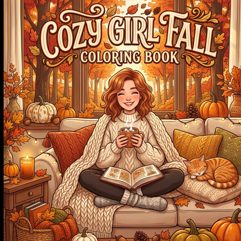 Cozy Girl Fall Coloring Book: A Cozy Collection of Bold & Easy Autumn Moments