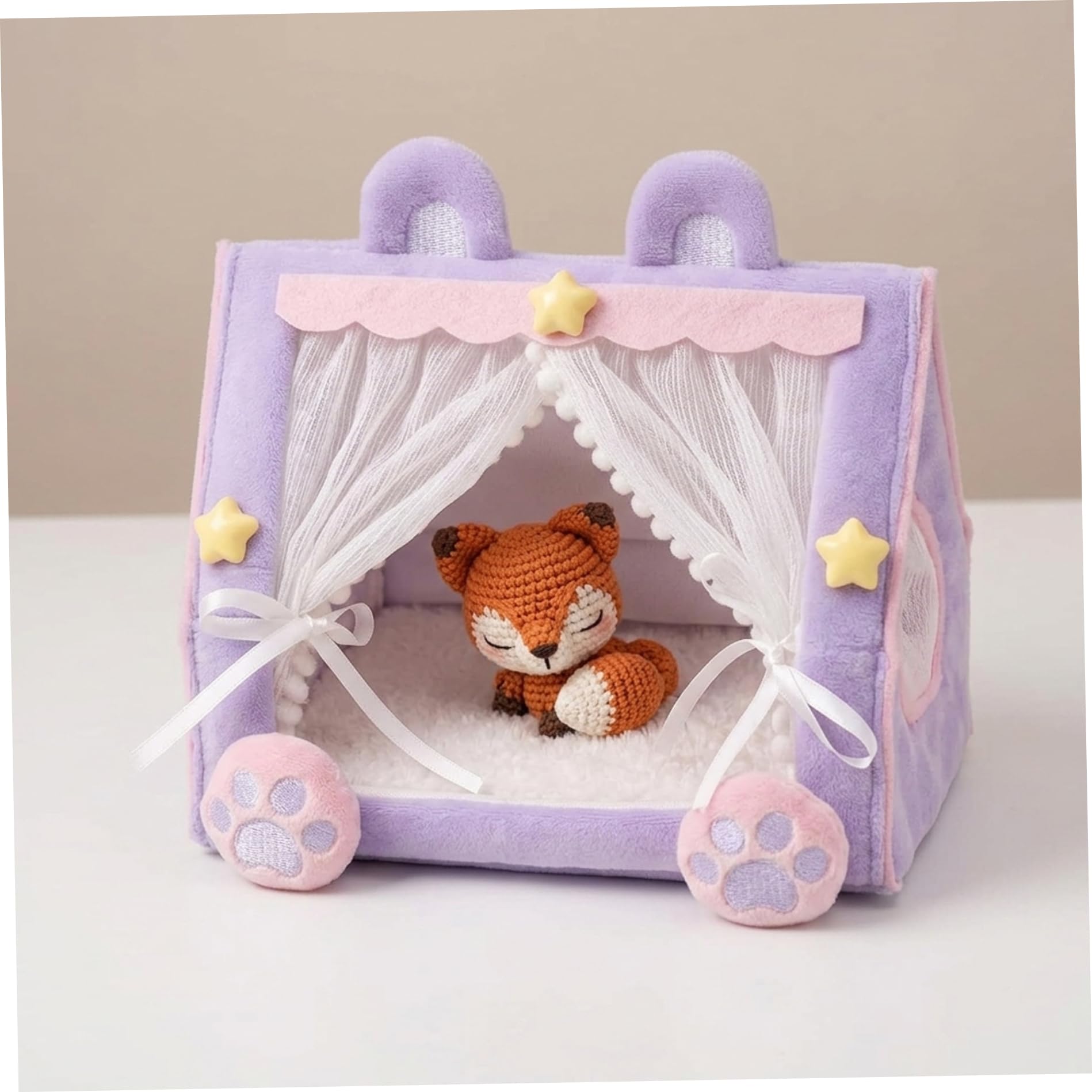 Berceau et lit de poupée pour bébé, Tente de poupée Adorable Faite à la Main avec Un Design rêve pour Exposition poupées, Jouet Berceau Miniature Confortable pour Accessoires Maison po