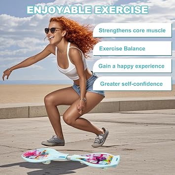 RipStik Casterboard 2 Wheel Skateboard with 360 Degree Caster For Kids Teen Adults