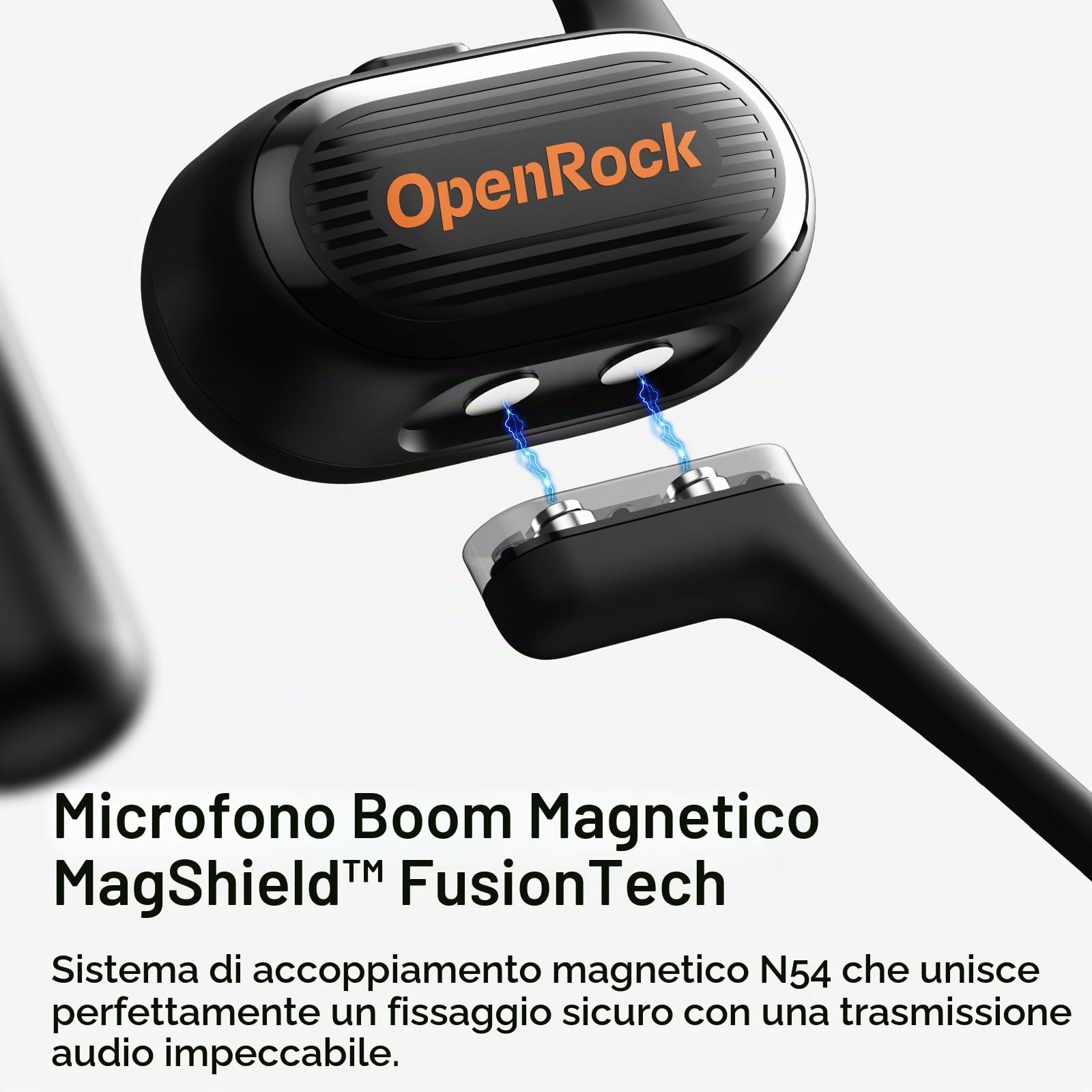 Link 20 Cuffe Bluetooth Aperto Ear con Microfono Boom Rimovibile 5 Mik Cancellazione del Rumore durante le Chiamate, Batteria 52 Ore Impemeabile lPX7, Cufne Senza Fili per Lavoro, Call