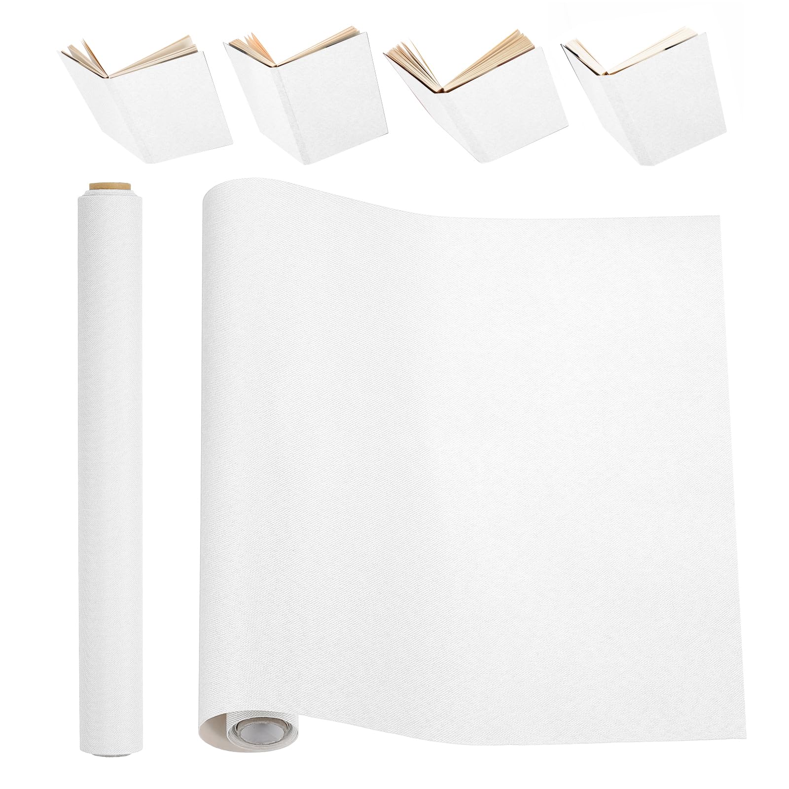 PATIKIL Book Binding Cloth, 51 x 11 Inches Book Cloth for Binding Repairing Fabric Surface Paper Backed Bookbinding Supplies, White