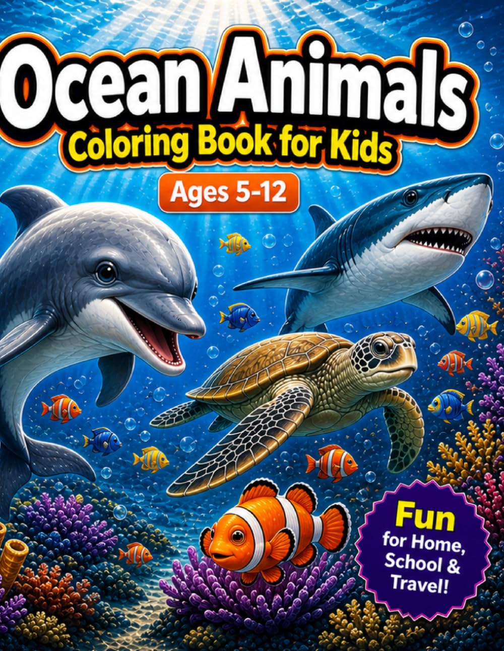 Ocean Animals Coloring Book for Kids: Ages 5-12 (Young Explorers)