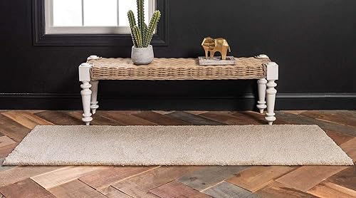 Miniatura 3 de Unique Loom Colección Solo - Alfombra de área Calabasas (2 pies 2 pulgadas x 13 pies, pasillo, color marfil)