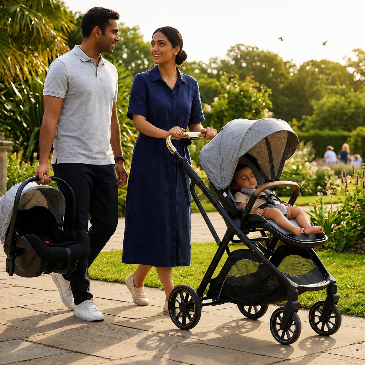 Urban Glide (T7) Two Essentials, One Purchase | Travel System Baby Stroller for 0 to 3 Years with Car Seat & Reversible Seating | 3-Position Recline and One-Touch Fold Travel Stroller (Grey)-image-33
