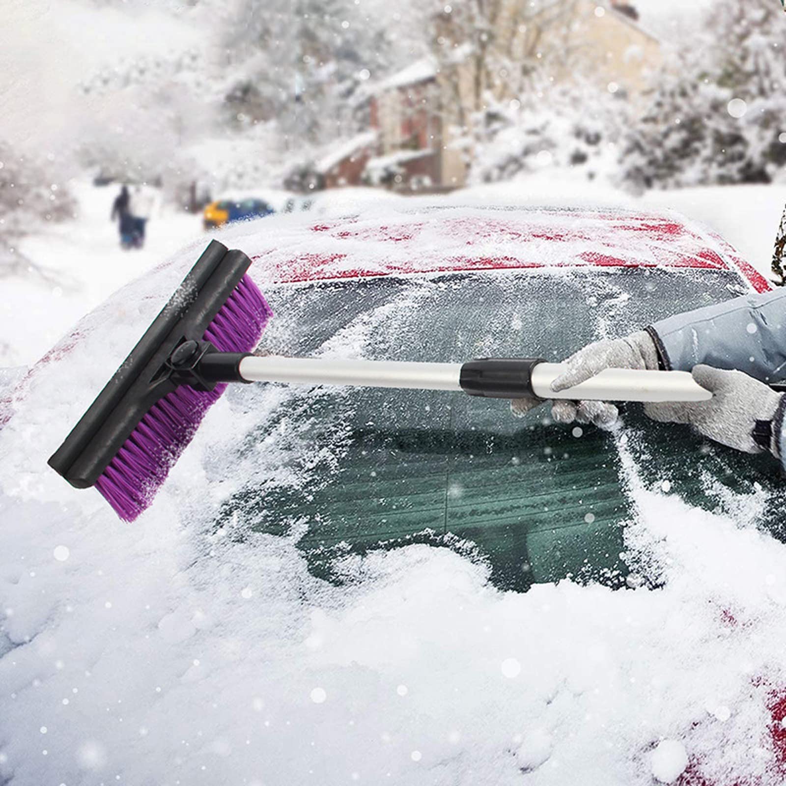 Brosse à Neige Grattoir à Glace Pelle à Neige Grattoir à Glace pour Pare-Brise de Voiture, 23,6" à 32,6" Brosse à Neige Extensible, Grattoir à Neige télescopique pour Voiture Automobile S