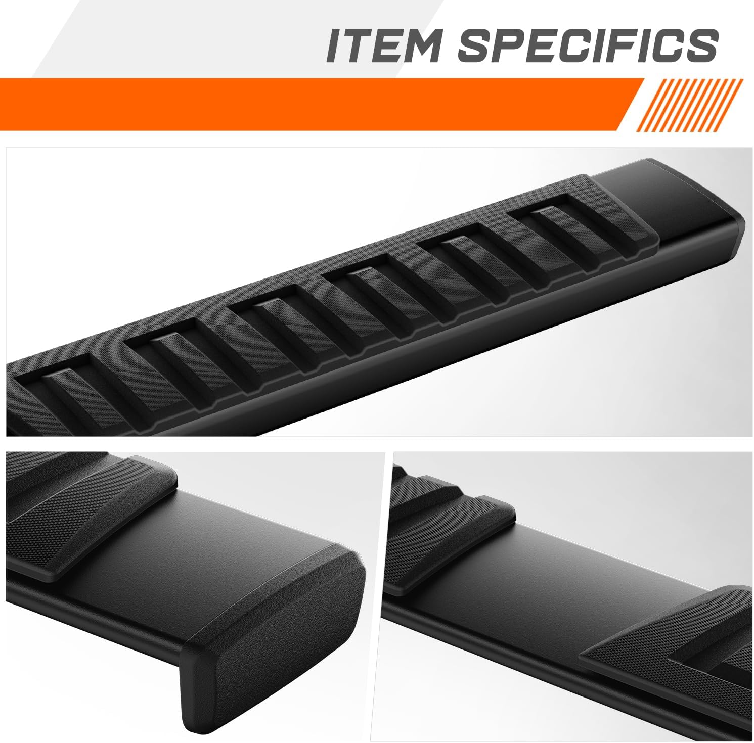 6" Black Aluminum Running Boards Side Step Nerf Bars Compatible with 05-23 Toyota Tacoma Double/Crew Cab