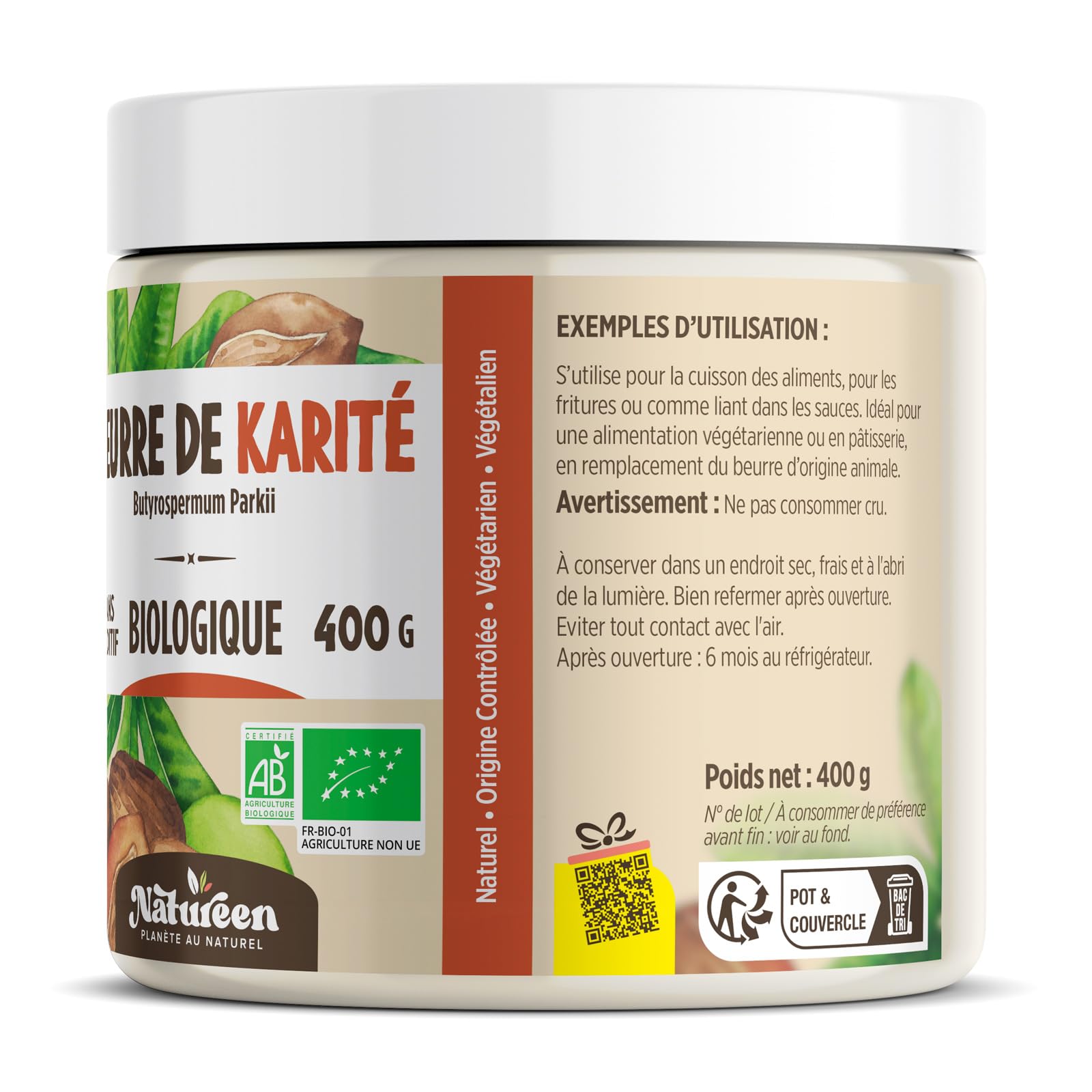 Organiczne masło shea AB 400 g - 100% roślinne