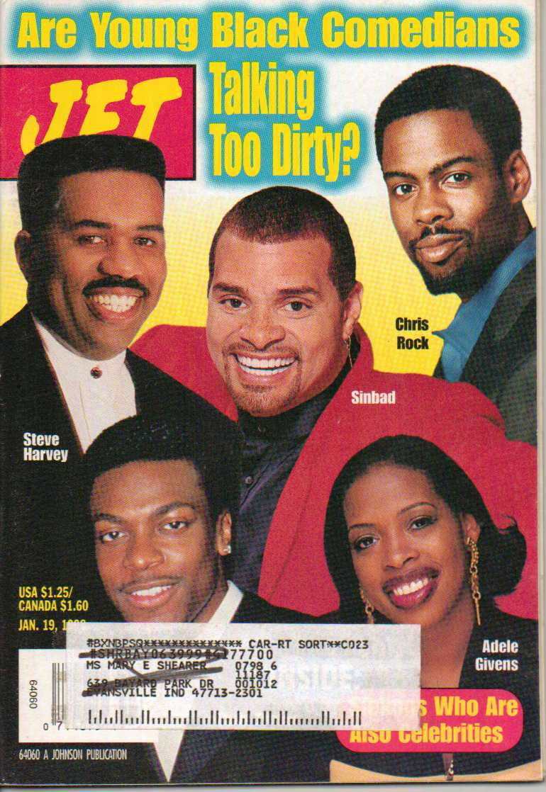 Jet Magazine January 1998 with Sinbad, Christ Rock, Steve Harvey, Adele