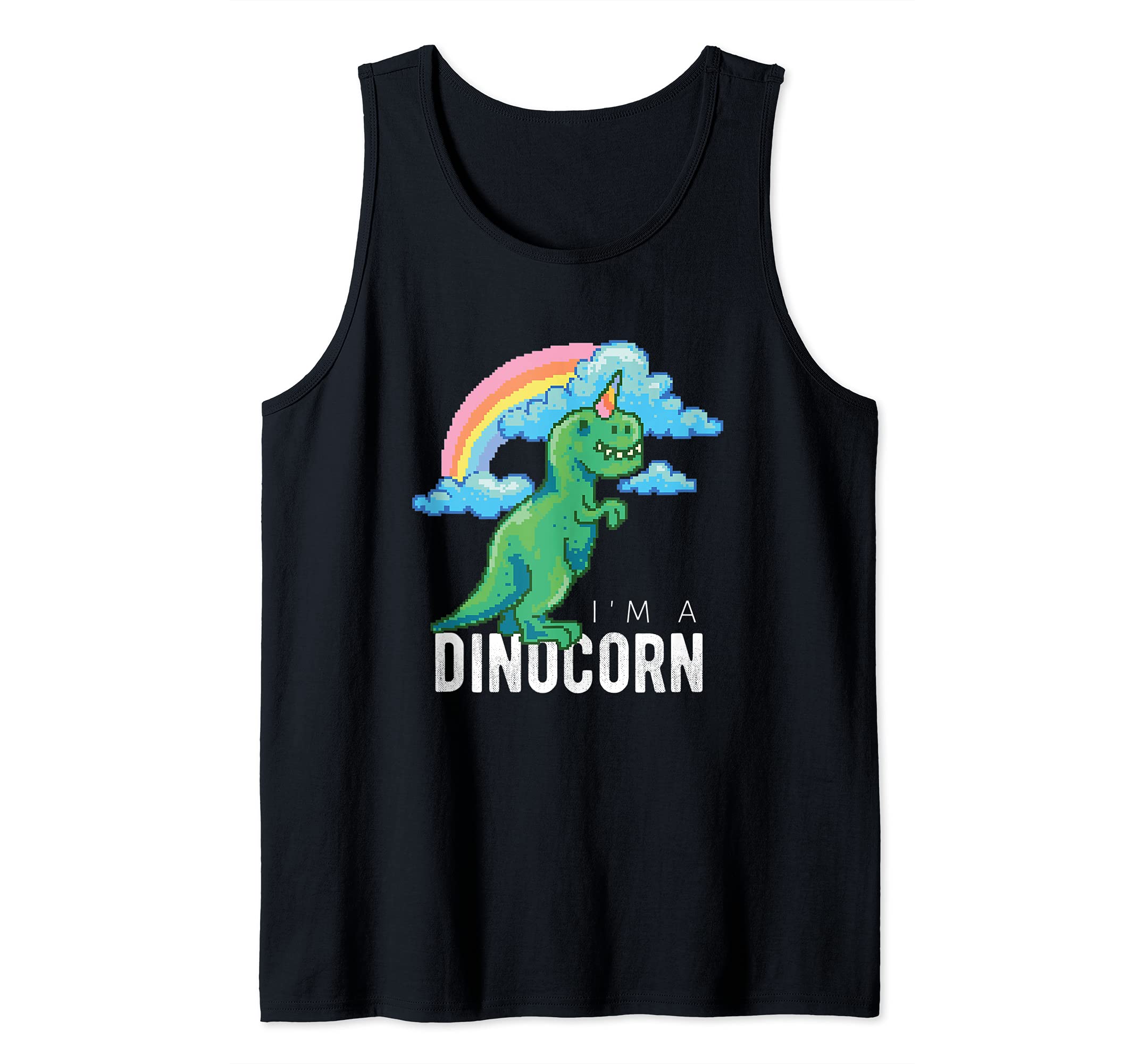 Cute 8-bit Dinocorn Dinosaur Unicorn Paleontologists Gift Tank Top