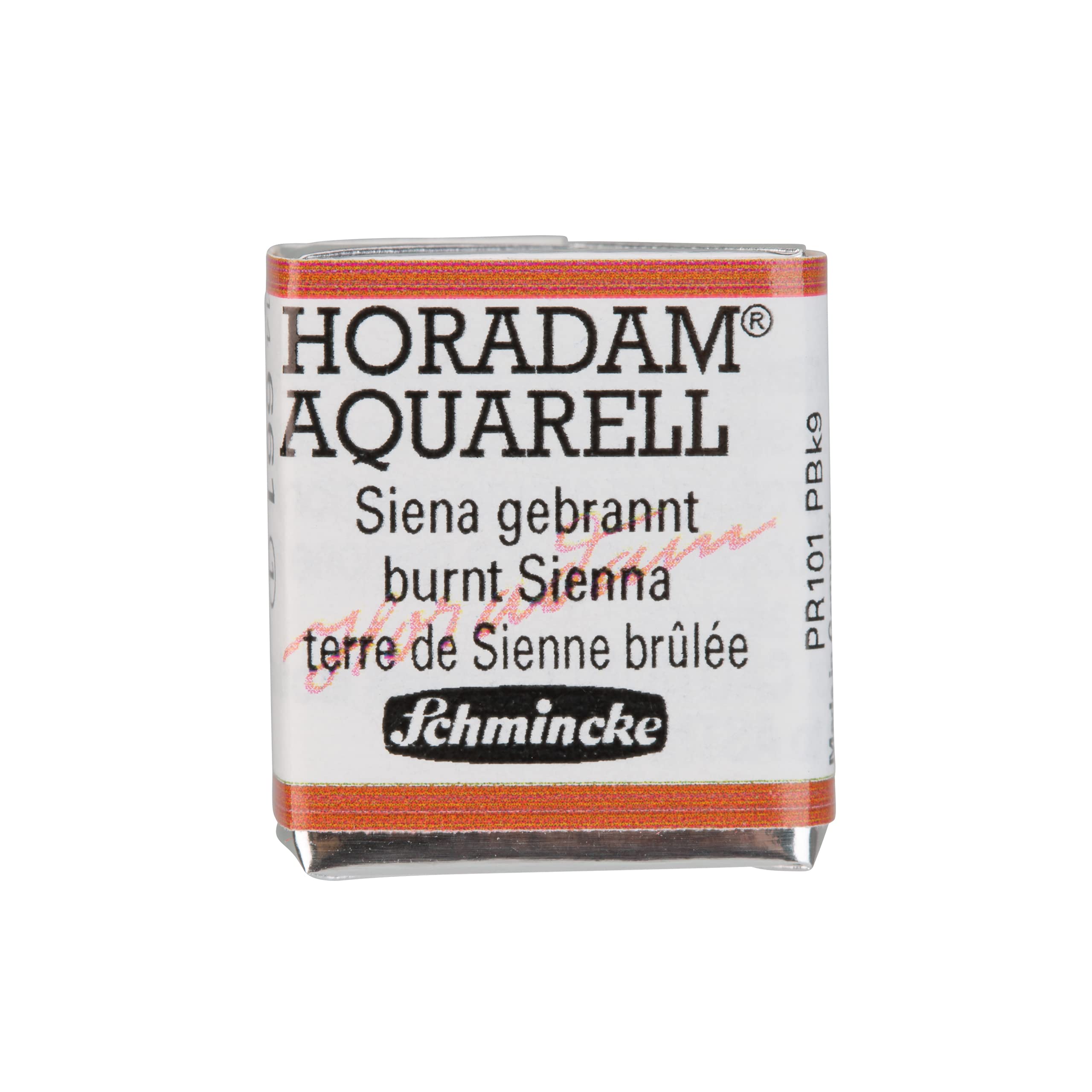 Schmincke 661 Burnt Sienna - Horadam® Aquarell - Finest Artists' Watercolours, 14 661 044, 1/2 Pan