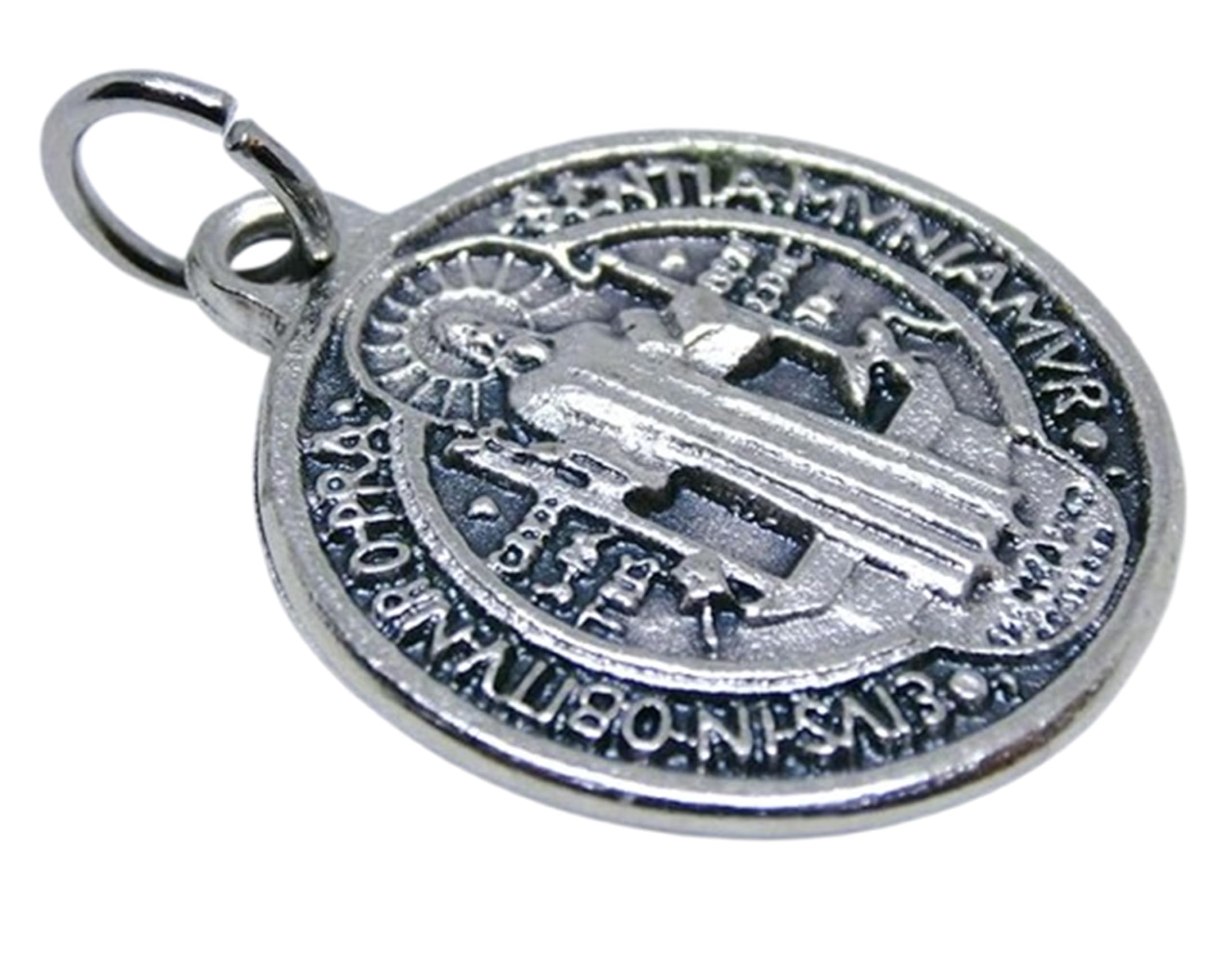 GTBITALY 60.048.30 medaglia di san benedetto argento da 2 cm con anello esorcista esorcismo