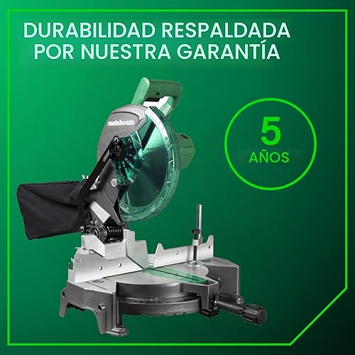 Miniatura 10 de Metabo HPT Sierra ingletadora compuesta de 10 pulgadas, sierra eléctrica de 15 amperios con mesa grande de 10 pulgadas, ángulos de inglete