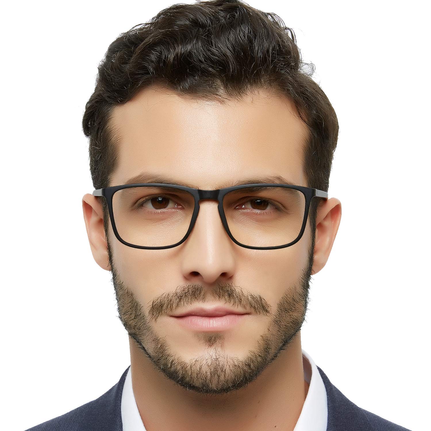 OCCI CHIARI Large Men's Reading Glasses 2.0 Rectangle Readers Glasses for Men Large Black Magnifying Glasses for Reading (Black,200) - Image 2
