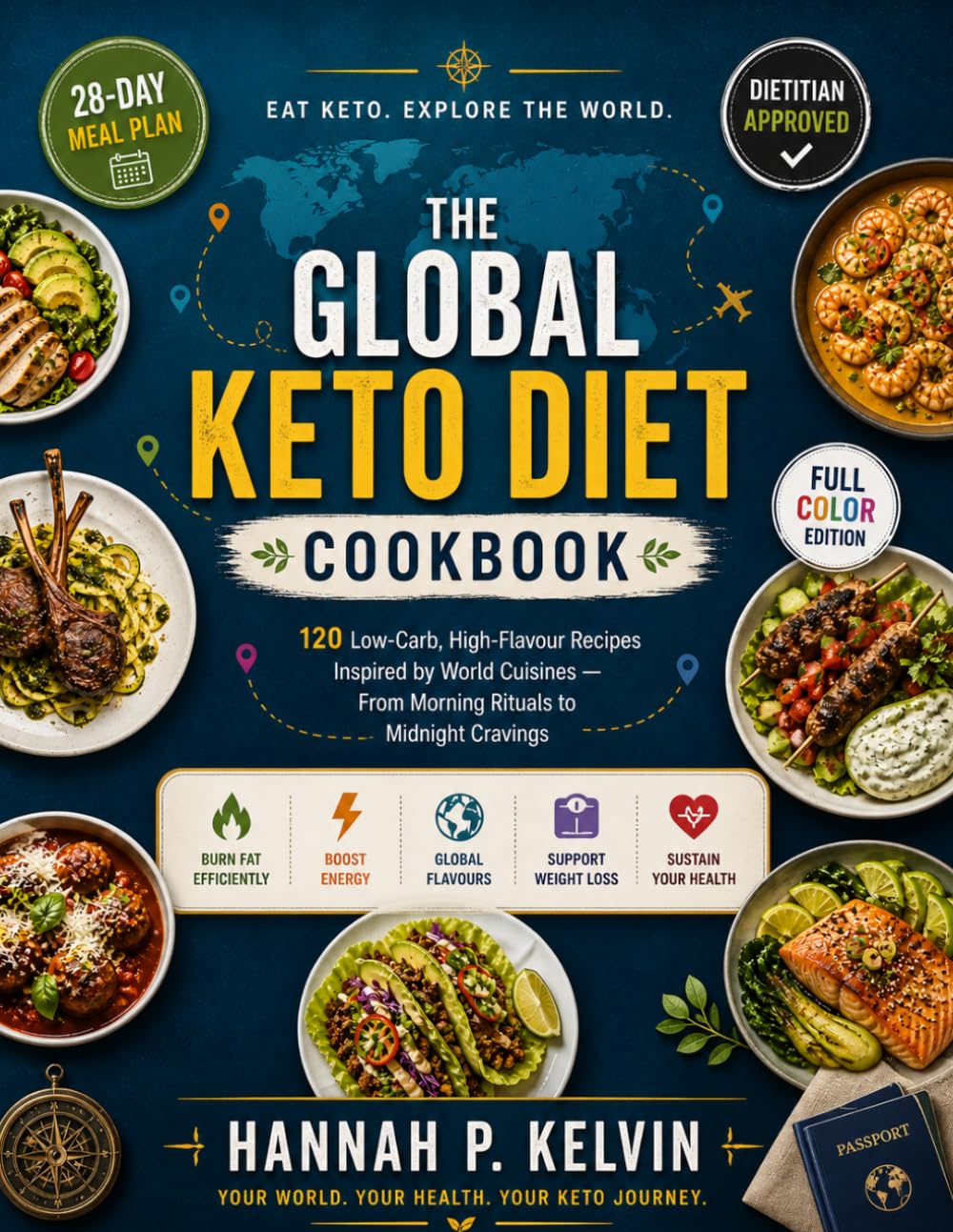 The Global Keto Diet Cookbook: 120 Low-Carb, High-Flavour Recipes Inspired by World Cuisines from Morning Rituals to Midnight Cravings