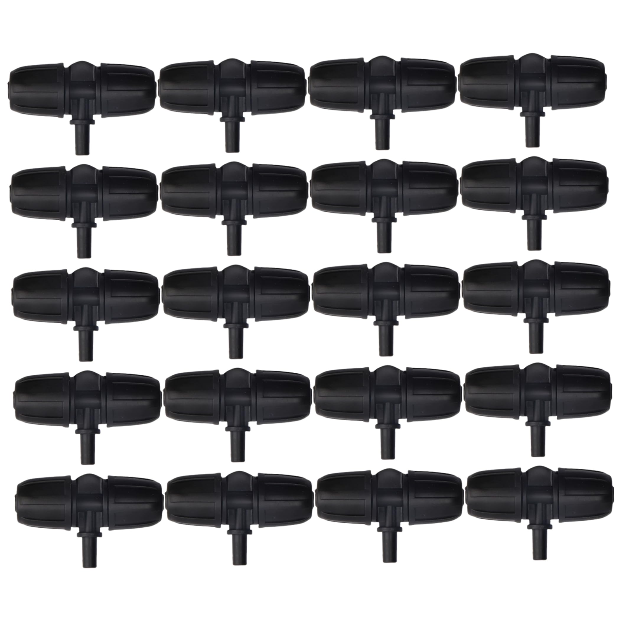 Drip Irrigation Fittings 20 Pack Plastic Garden Hose Splitter 3-Way for 8mm & 12mm Tubing