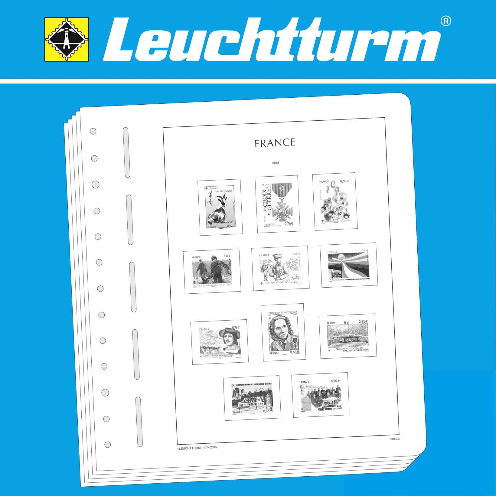 Leuchtturm Feuilles complémentaires SF France 2019 pour timbres
